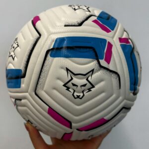 Ballon de football WOLFFCOM Alpha Ball blanc avec design moderne et logo loup