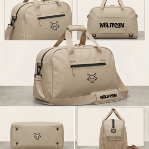 Sac de voyage WOLFFCOM Voyager beige avec bandoulière et multiples compartiments